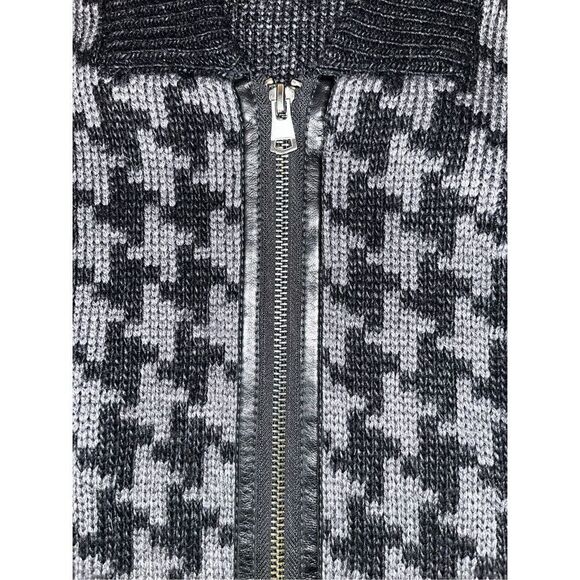 Theory houndstooth zip up wool sweater - Picture 4 of 9